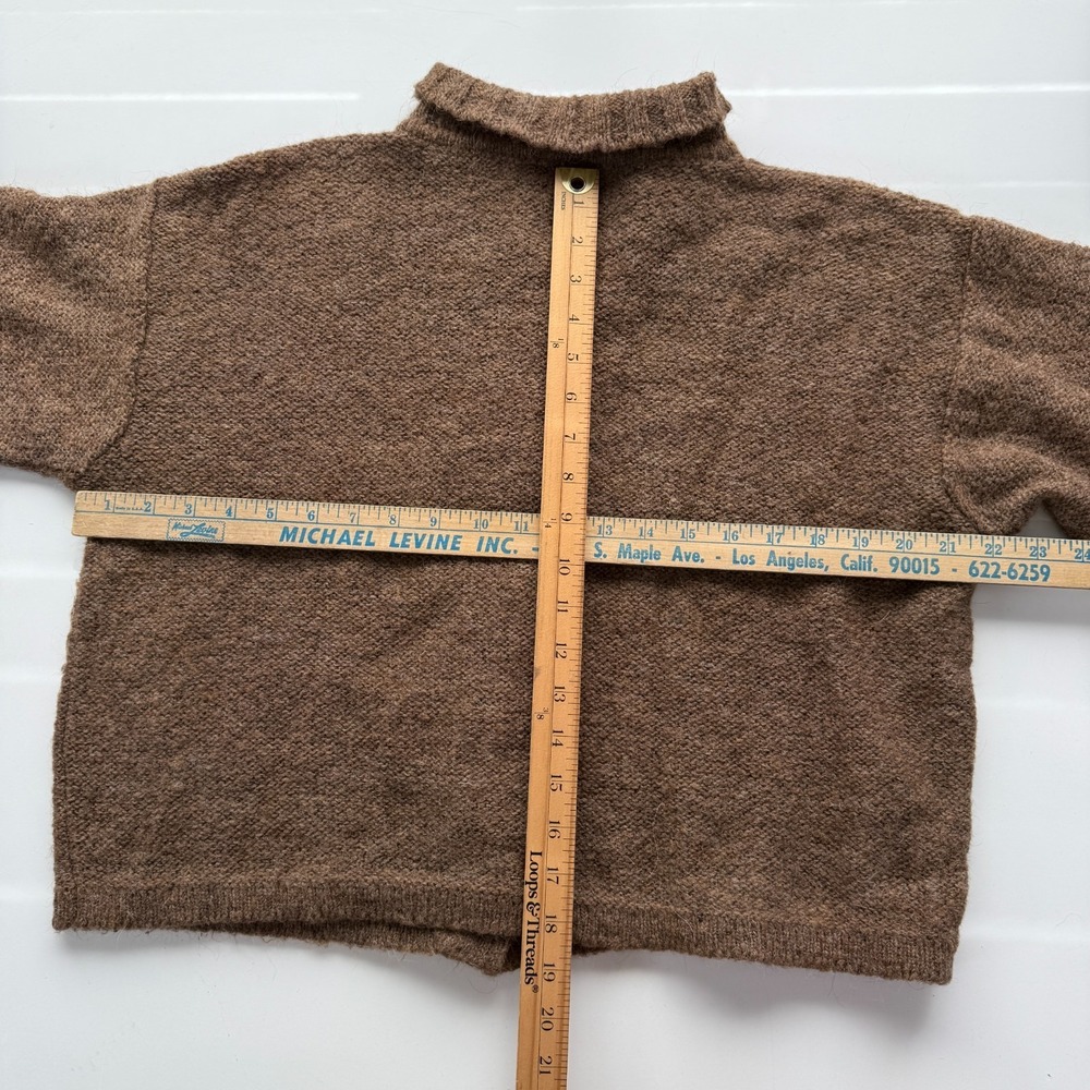 STILONOIR Short Cardigan Button Sweater Womens M? Brown Wool/Alpaca Blend Italy - Picture 10 of 11